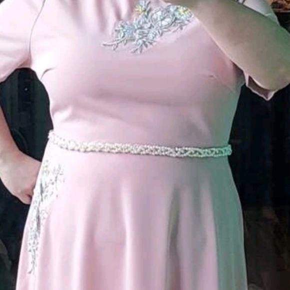 Faux white pearl beaded Gold‎ evening bridal waist wedding dress belt - Picture 10 of 15